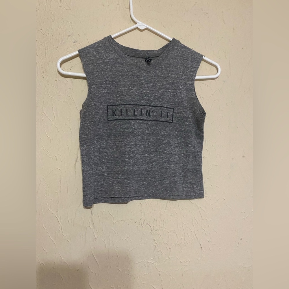 Brandy Melville Gray crop Tank Top size OSFM